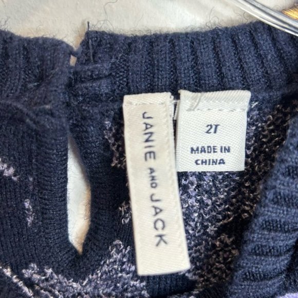 Janie and Jack FLORAL BOUCLE SWEATER Dark Marine Floral - Picture 5 of 9